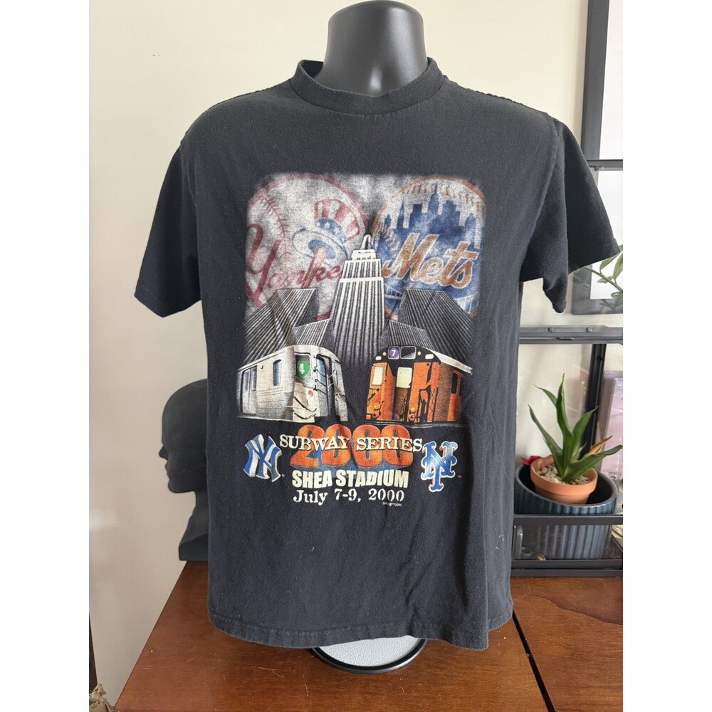 Vintage New York Yankees vs Mets 1999 Subway Series Tee Black Y2K Baseball MLB